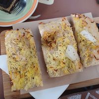 Potato onion focaccia at Coffee Circus Joy in Marsalforn
