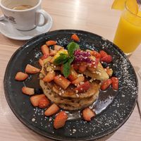 Pancakes veganos at Brunchit in Malaga