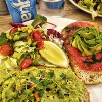 Avo bread with salad (okay but a bit bland) at Brunchit in Malaga