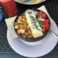 Açai bowl with peanut butter and granola   at Brunchit in Malaga