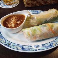 Glückrollen with peanut sauce at Asia Bistro in Munich