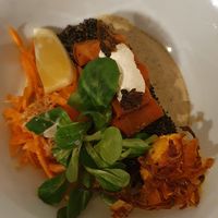 Smoked carrot starter at Formidable Pelikan in St Gallen