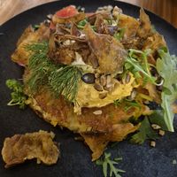 Rösti with scrambled tofu and crispy fakin bacon at Formidable Pelikan in St Gallen