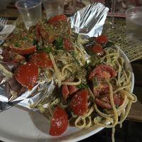 Vegan pasta with pistachio pesto  at Al Tagliere in Siracusa