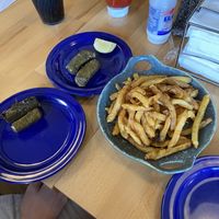 Fries and dolmades  at Simply Greek in Hershey