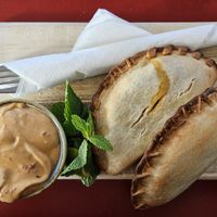 Hala Empanada & Jackfruit Curry with Chipotle Mayo at Hala Empanada im KiT Café in Dusseldorf