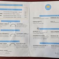 Menu at Hala Empanada im KiT Café in Dusseldorf