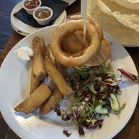 Falafel portobello burger  at The Auld Smiddy Inn in Pitlochry