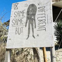 Outside sign  at Same Same But Different in El Pescadero