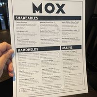 Menu  at Mox Boarding House in Bellevue