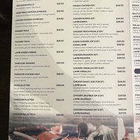 Menu  at Kaikoura Indian in Kaikoura