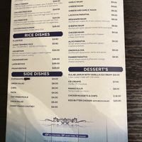 Menu  at Kaikoura Indian in Kaikoura