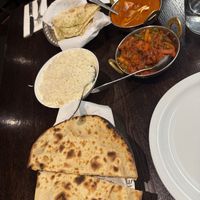 Vegetable Jalfreezi and vegan roti (vegan) and paneer masala with garlic naan (vegatarian)   at Kaikoura Indian in Kaikoura