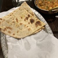 Vegan potato stuffed naan which  at Kaikoura Indian in Kaikoura