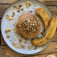 Vegan pancakes with banana  at JaJa Cafe & Spice in Koh Phi Phi