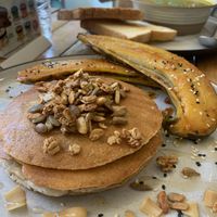 Vegan pancakes with banana  at JaJa Cafe & Spice in Koh Phi Phi