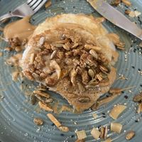 Pancakes with peanut butter/maple syrup   at JaJa Cafe & Spice in Krabi