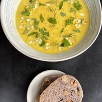 Courgette gazpacho - vegan   at Sèves in Nancy
