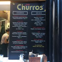 Wall menu at Churros London in North West London