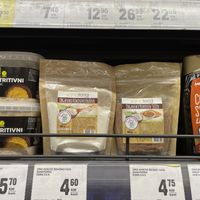 Nutritional yeast and coconut syrup and sugar  at Mercator Hipermarket in Mostar