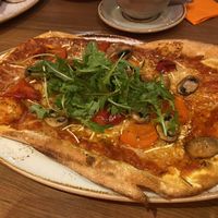 Roasted veg flatbread  at Blooms in Preston