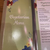 Full veg menu  at Blooms in Preston