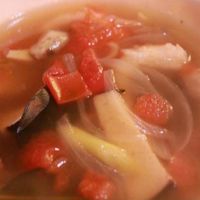 Seafood Tom Yum Soup at Urban Vegan - Lake View in Chicago