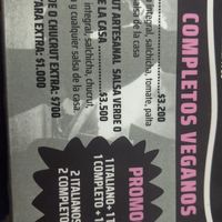 Very good completos, but with a tiny salchicha at Violeta Dulceria Vegana in Valparaiso