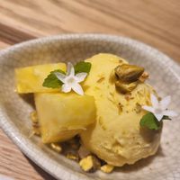 Corn Ice Cream with Caramel Popcorn at Hyssop in Kyoto