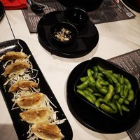 Edamame and gyoza at ARROI Restaurant in Bled