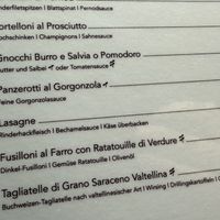 menu  at Il Mulino in Essen
