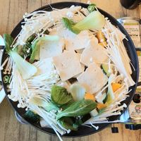 Tofu mushroom stew - tofu hidden underneath at Root Garden - 뿌리가든 in Gapyeong Gun