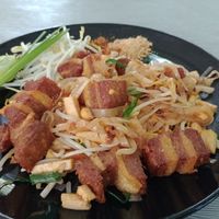 Pad Thai with crispy plant based pork at Veggie Tales x Wagging Tales Cafe in Hua Hin