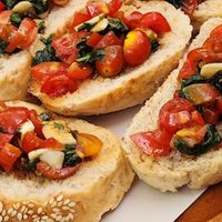 Cherry Tomato on toasted bread at Veggie Tales x Wagging Tales Cafe in Hua Hin