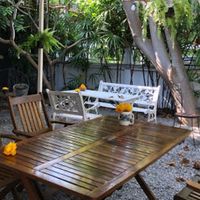 Front garden table at Veggie Tales x Wagging Tales Cafe in Hua Hin