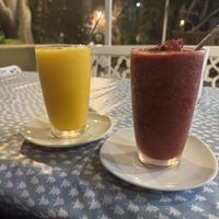 Mango and Mixed berry smoothie   at Veggie Tales x Wagging Tales Cafe in Hua Hin