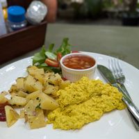 Tofu scramble at Veggie Tales x Wagging Tales Cafe in Hua Hin