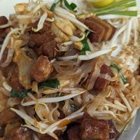 Pad Thai with vegan pork belly at Veggie Tales x Wagging Tales Cafe in Hua Hin