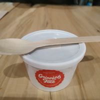 Chocolate gelato. They provide reusable forks as well which can be used for the gelato as it is solid enough. #Veganuary at Mavericks Burger Co in Toronto