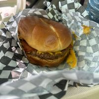 bacon cheese burger at Mavericks Burger Co in Toronto