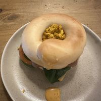 The Vegan Classic Breakfast Bagel   at Laughing Dog in Worthing