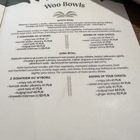 Menu  at Woosabi in Wroclaw