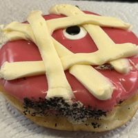 Raspberry Mummy Halloween special   at Big Fat Donut Co in Gateshead