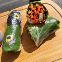 Veggies is rice paper rolls at Caffe Latte in Chorley