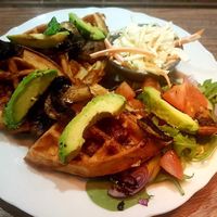 Savoury waffles as well as sweet at Caffe Latte in Chorley