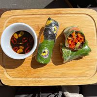 Rolls and soy dip at Caffe Latte in Chorley