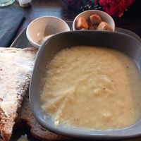 Leek and potato soup at Caffe Latte in Chorley