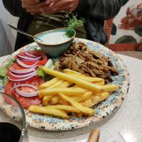Scrumptious seitan gyros at AhimSa Vega-Yoga in Belgrade