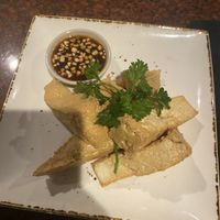 4/5- Fried tofu app. Honestly that sauce on the side is perfect and they sell it in a bottle!! Get it!   at Lemongrass Restaurant & Sake Bar in Moultonborough