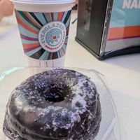 Purple vegan donut at Everglazed Donuts & Cold Brew in Lake Buena Vista